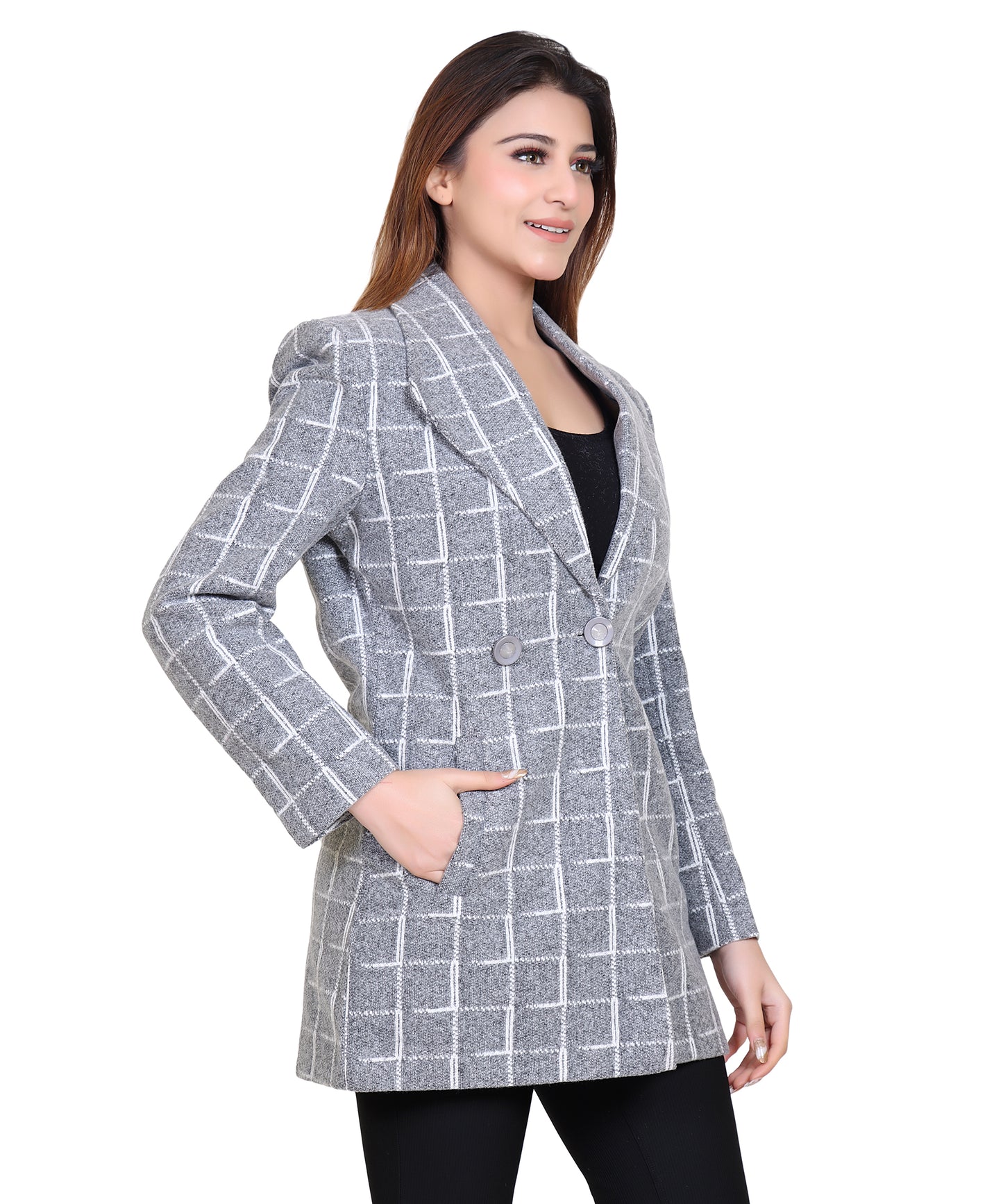 Women Formal Winter Wear Collared Neck Full Sleeve Blazer