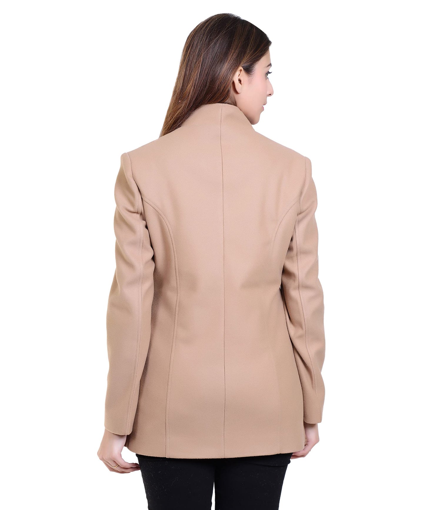 Women Stylish Star Collar C Button | Designer Single Breasted Winter Coat