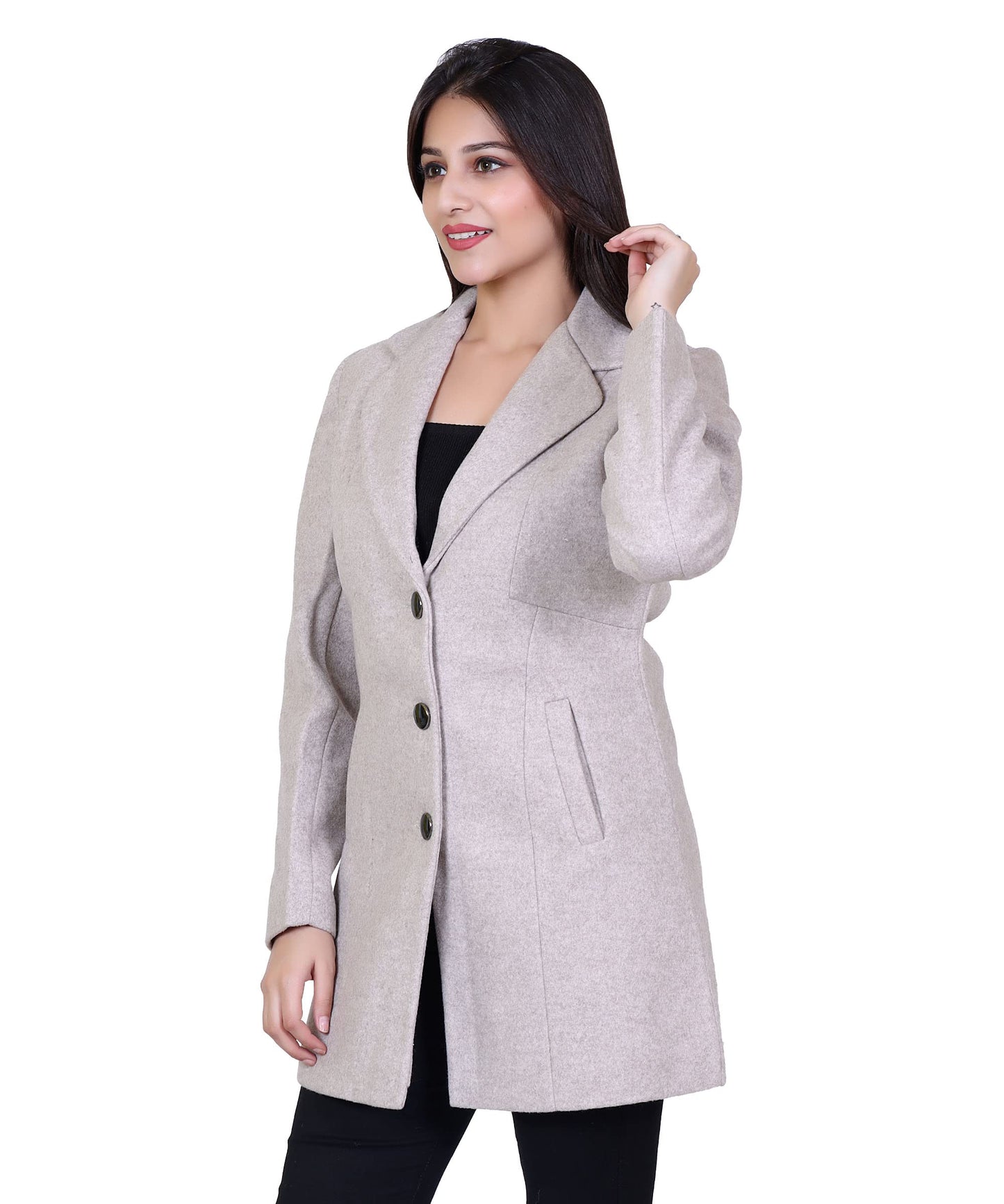 Women’s Winter Wear Coat Regular Fit For Casual Wear | Collared Neck Full Sleeve