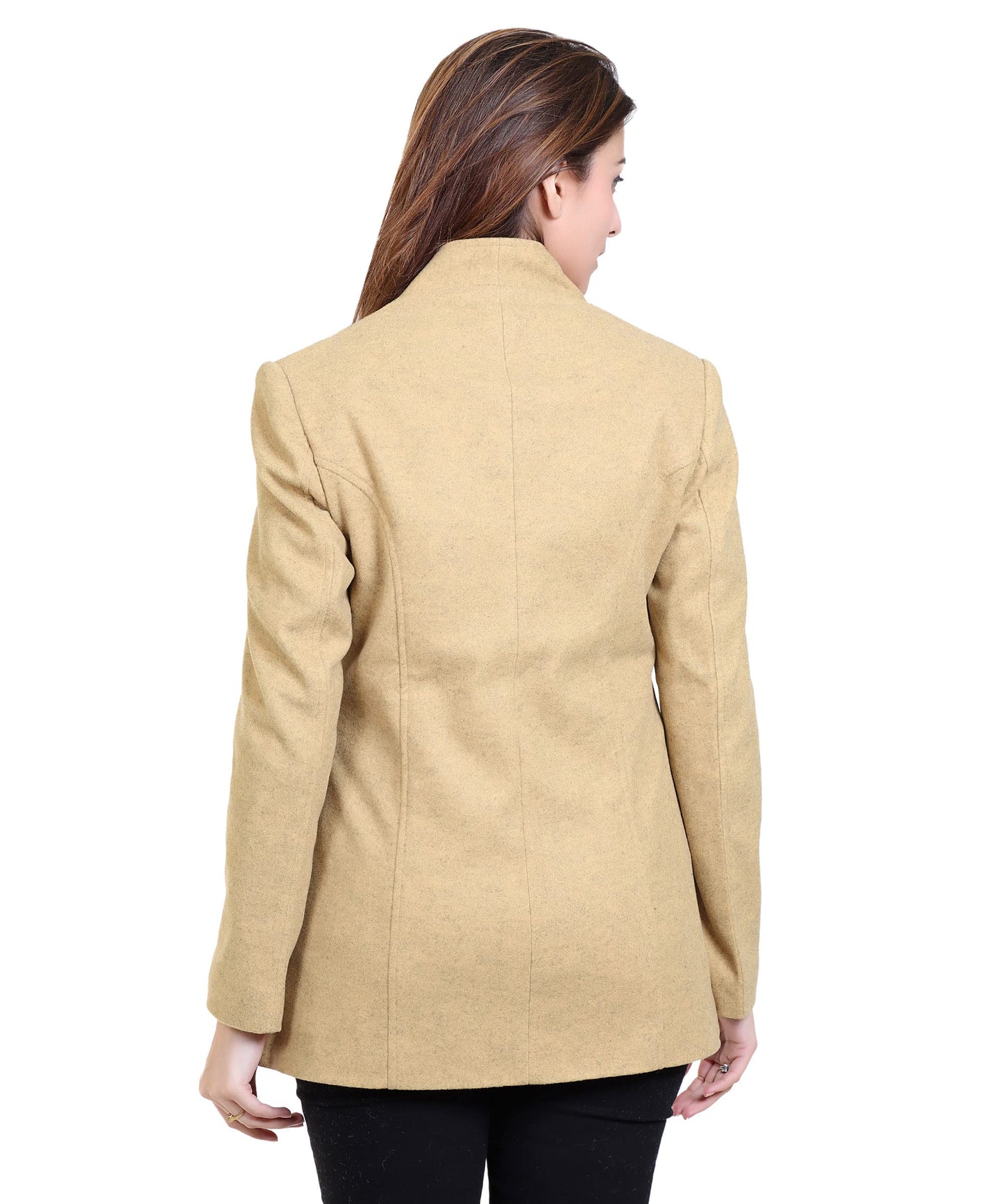 Women Stylish Star Collar C Button | Designer Single Breasted Winter Coat