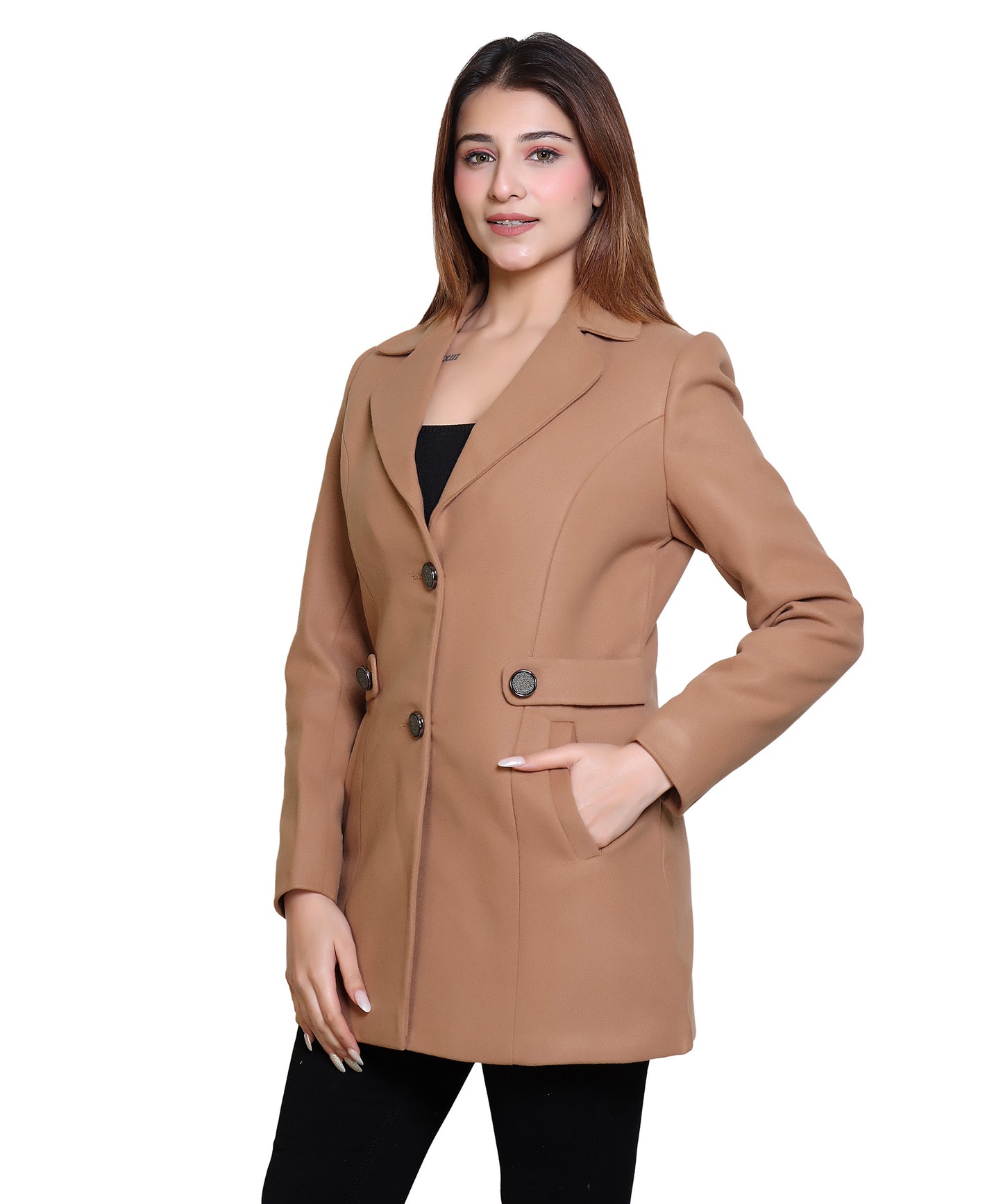 Women Winter Wear Full Sleeve Regular Fit Coat  For Casual Wear