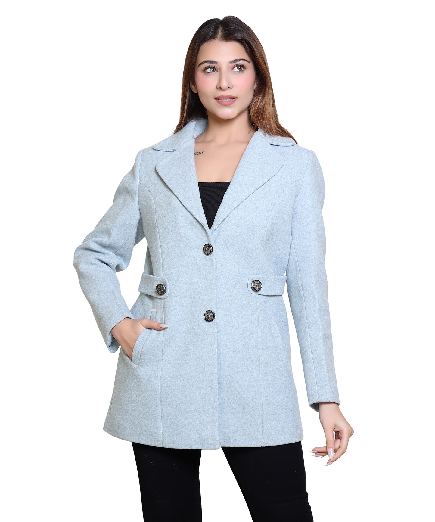 Women Winter Wear Full Sleeve Regular Fit Coat  For Casual Wear