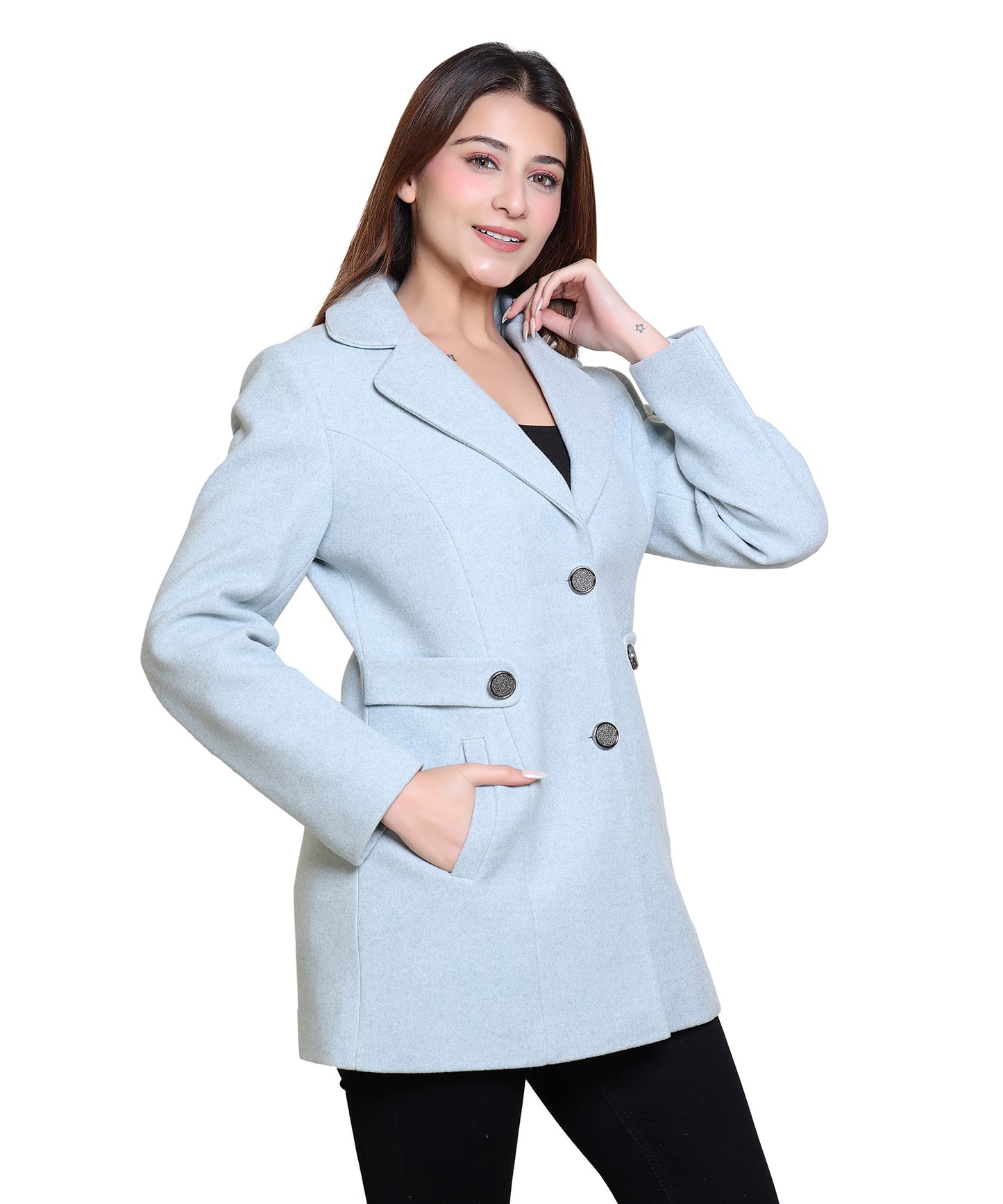 Women Winter Wear Full Sleeve Regular Fit Coat  For Casual Wear