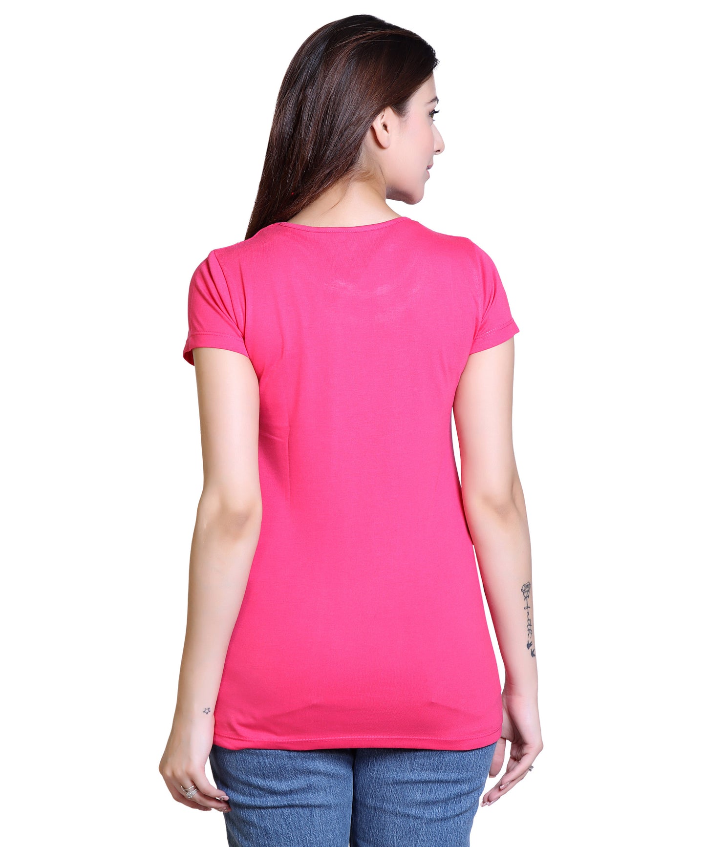 Women Bee Positive Cotton Blend Round Neck Half Sleeves T-Shirt