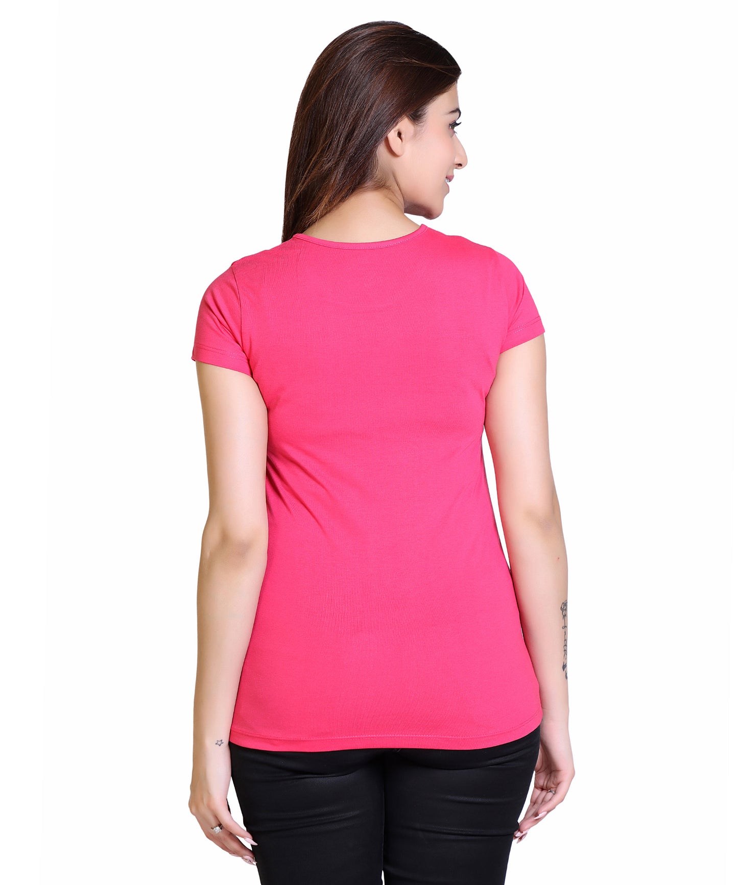 Women Grace Wins Cotton Blend Round Neck Half Sleeves T-Shirt