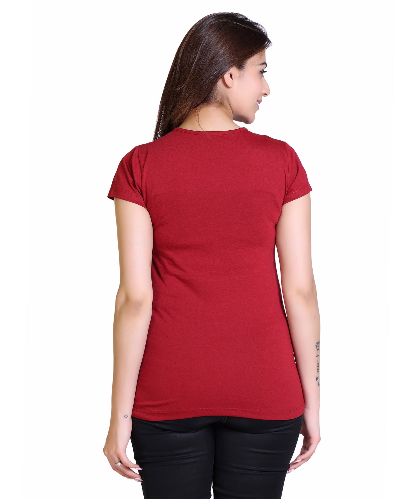 Women Grace Wins Cotton Blend Round Neck Half Sleeves T-Shirt