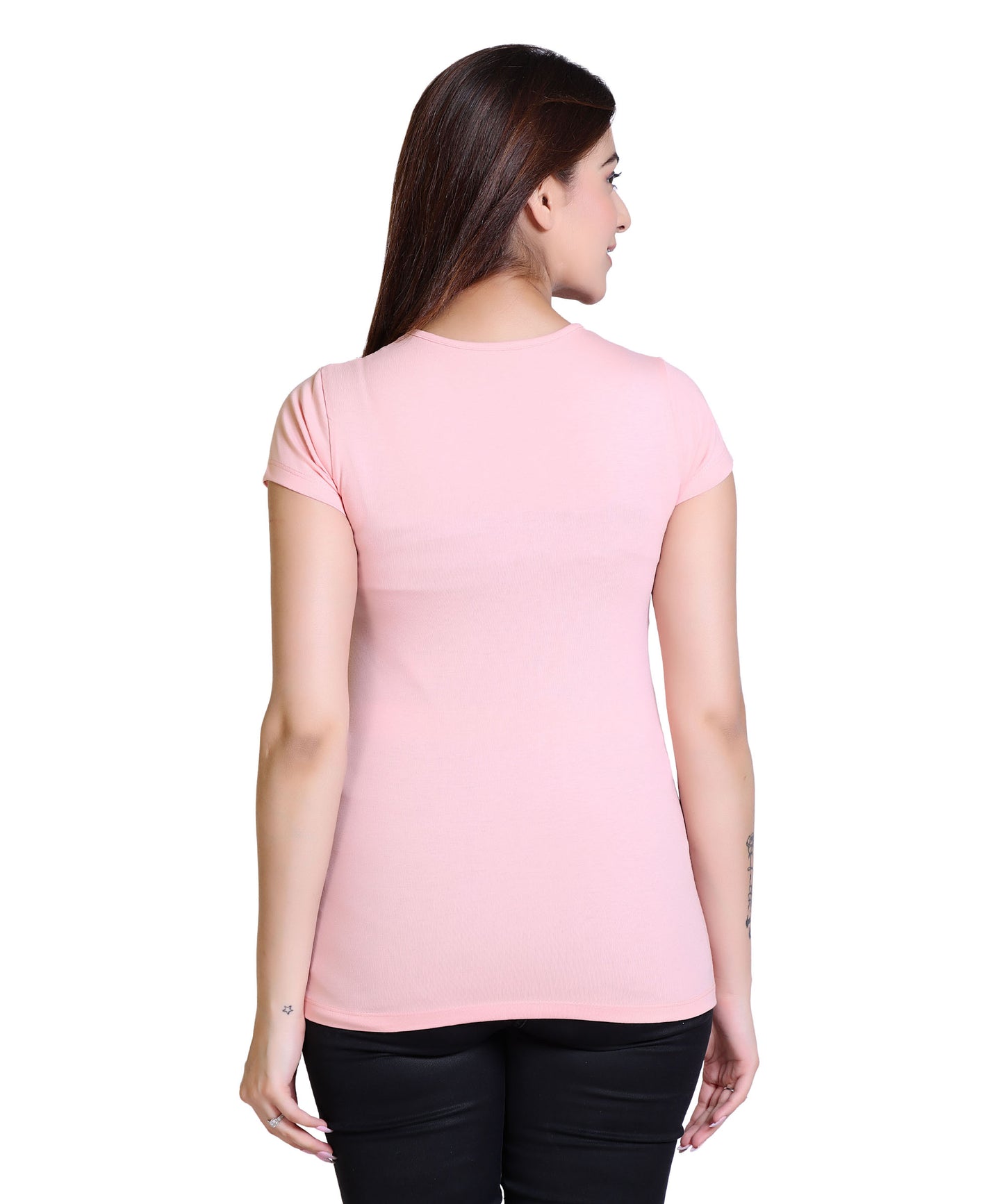 Women Inner Peace Cotton Blend Round Neck Half Sleeves T-Shirt