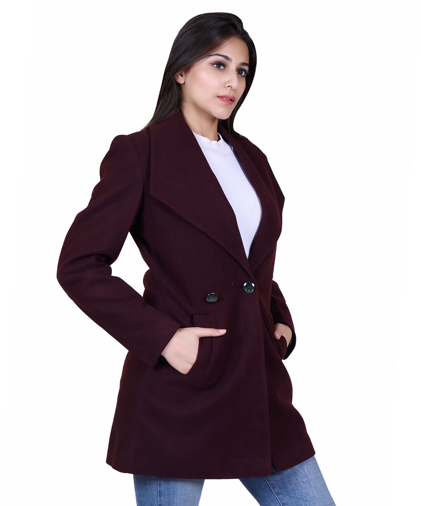 Women Formal Winter Wear Collared Neck Full Sleeve Blazer