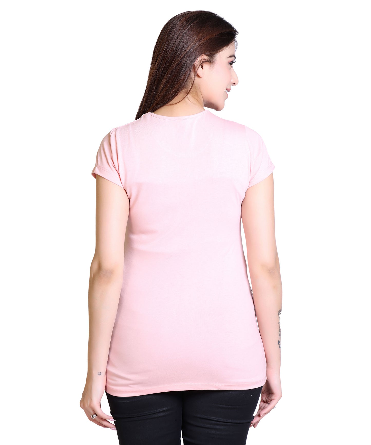 Women Bee Positive Cotton Blend Round Neck Half Sleeves T-Shirt