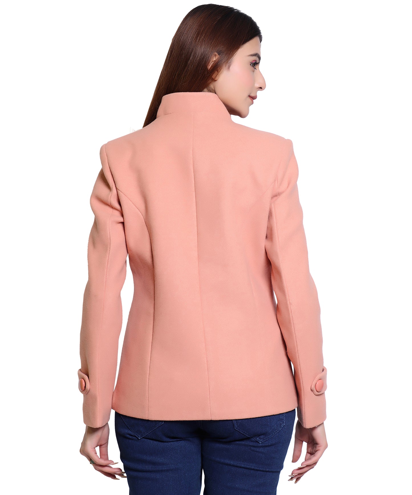 Women’s Stylish Winter Double Breasted Wool Blend Short Coat | Collared Neck Jacket