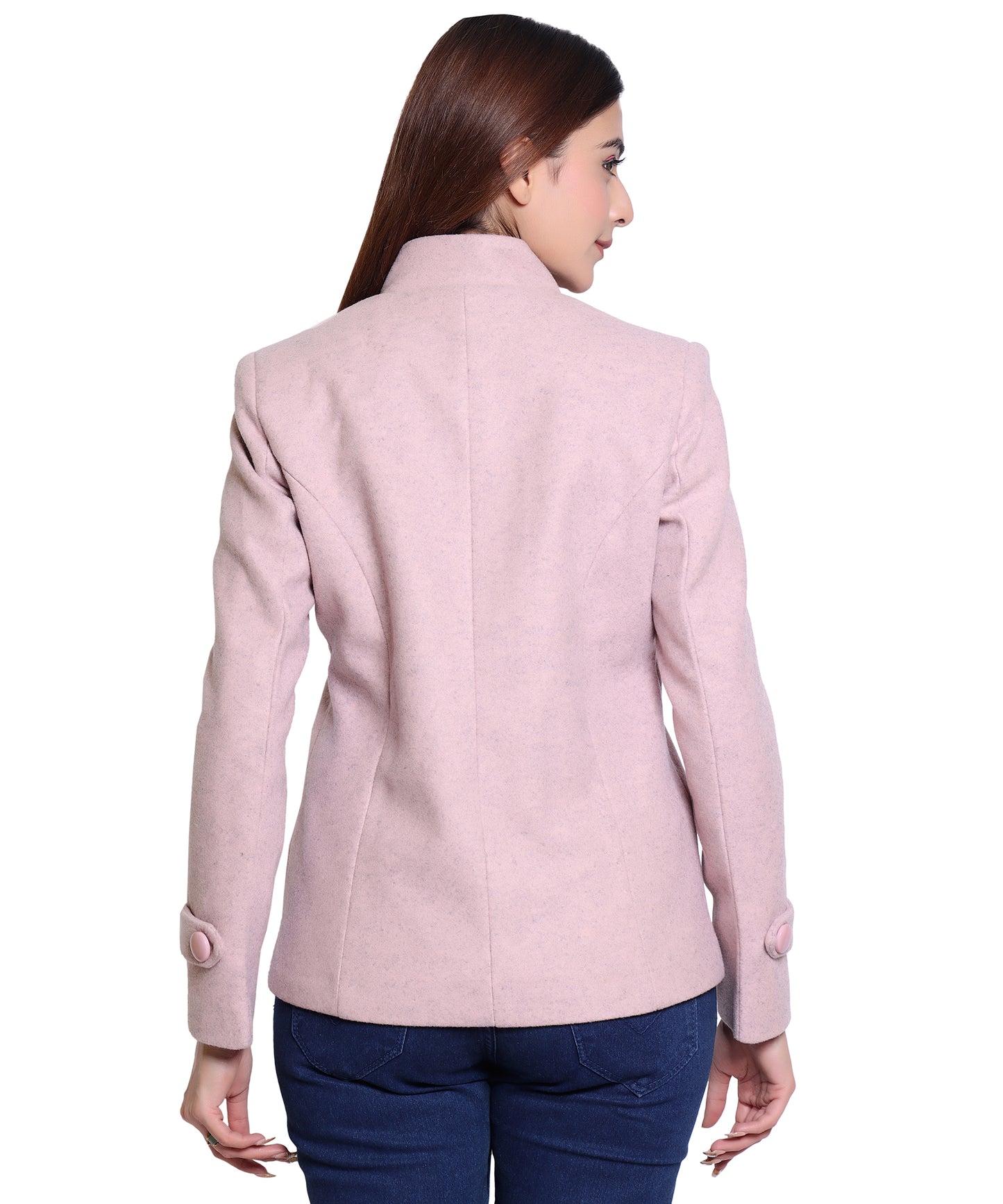 Women’s Stylish Winter Double Breasted Wool Blend Short Coat | Collared Neck Jacket