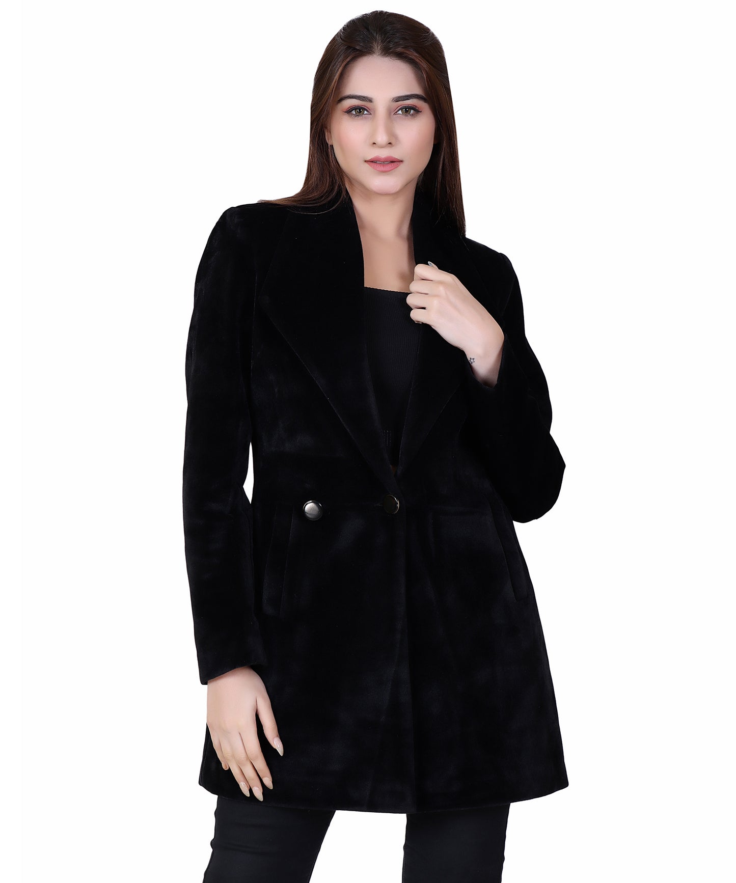 Women Formal Winter Wear Collared Neck Full Sleeve Blazer