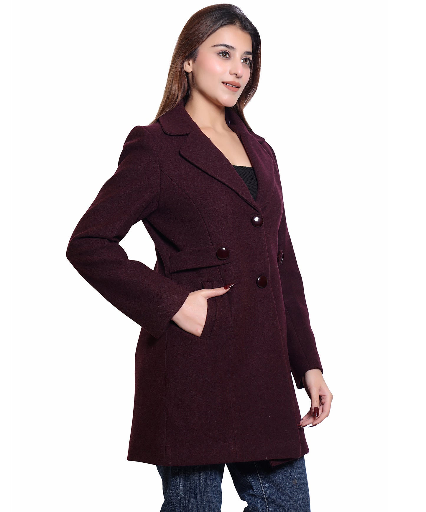 Women Winter Wear Full Sleeve Regular Fit Coat  For Casual Wear