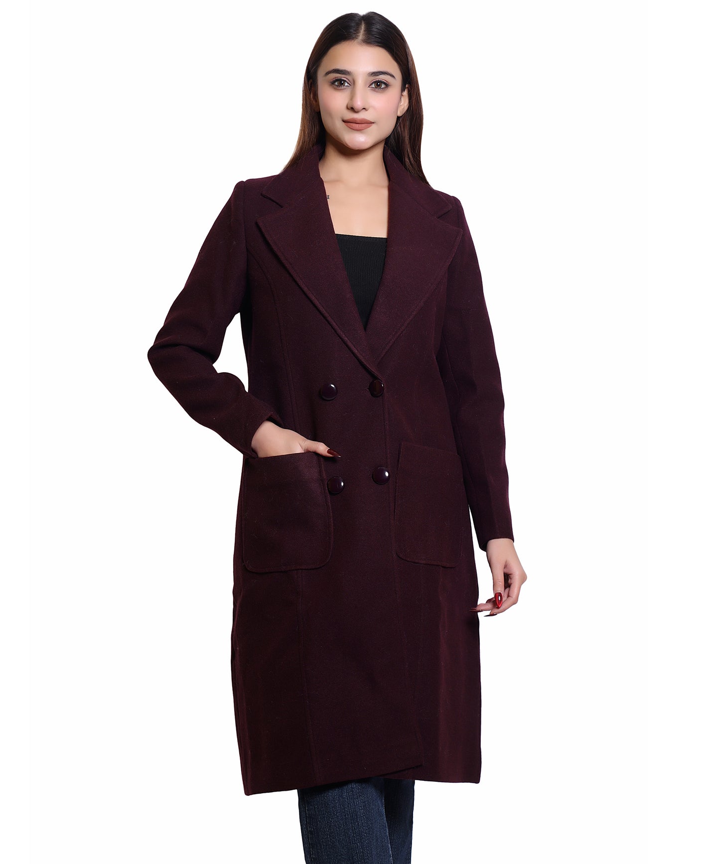 Women Stylish Full Sleeves Classic Winter Long Coat | Formal And Casual Winter Wear