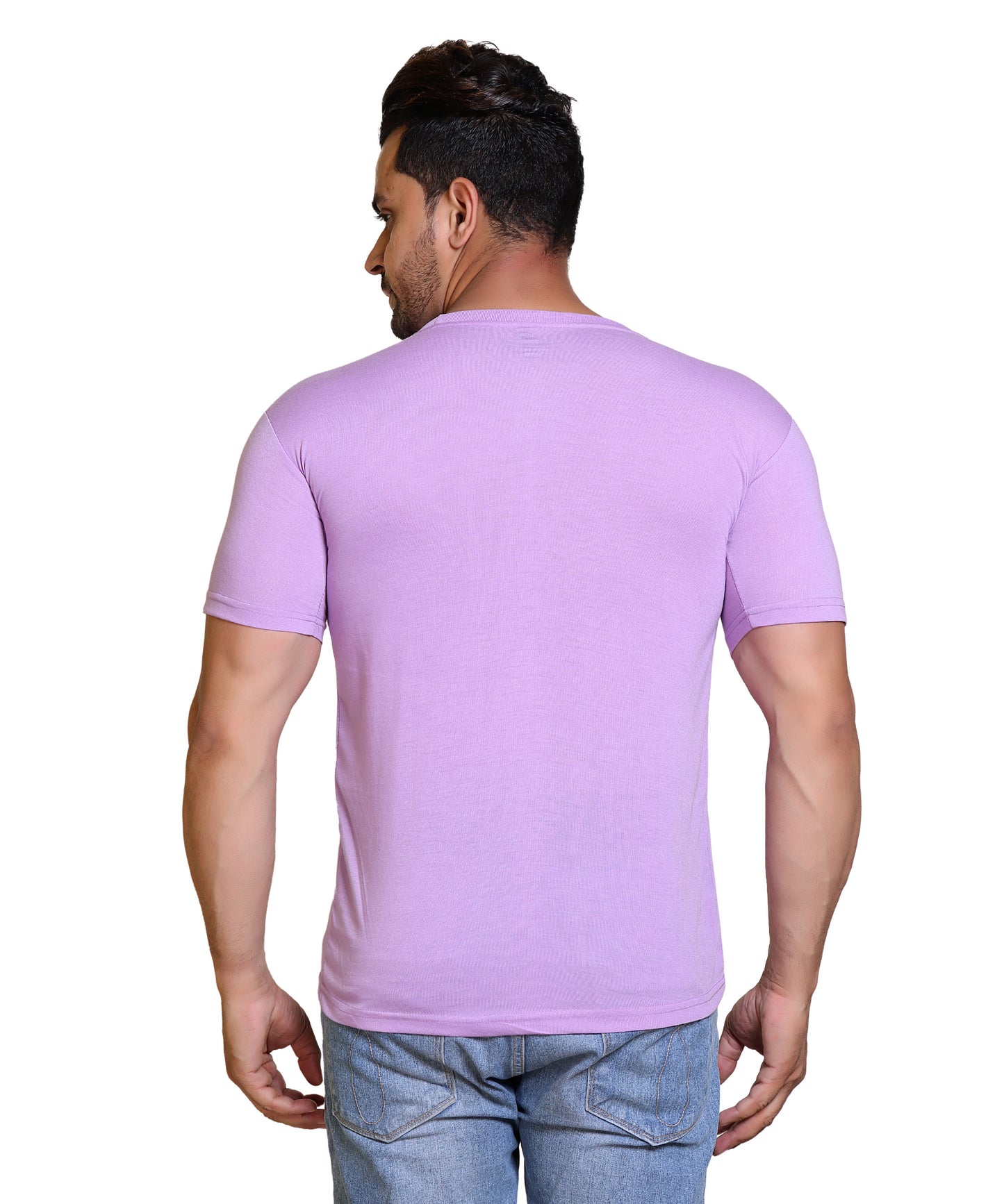 Men Tropical Area Cotton Blend Round Neck Half Sleeves T-Shirt