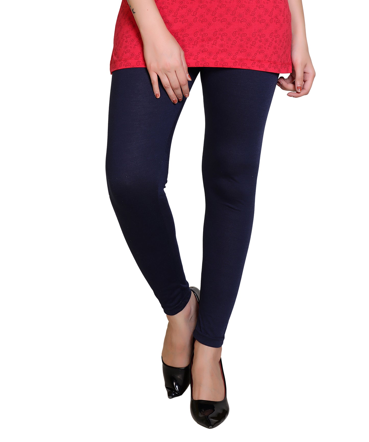 Women High Waist Leggings for Casual & Formal Wear Cotton Lycra Ankle Length