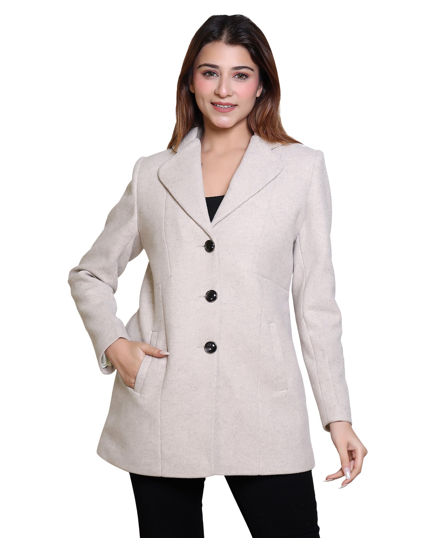 Women’s Winter Wear Coat Regular Fit For Casual Wear | Collared Neck Full Sleeve